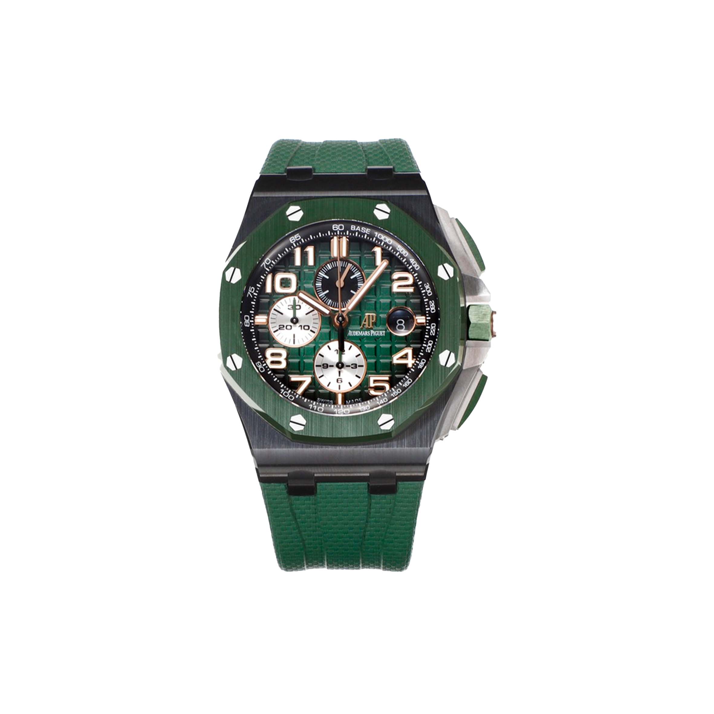 audemars P*g*et royal oak offshore 44mm green dial watch 26405ce.oo.a056ca.01